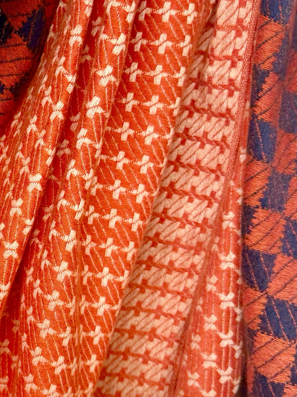 Burnt Orange Winter Scarf,Heritage Mosaic Wrap for Women,Ultra Soft Reversible Shawl,Warm Gift for Her