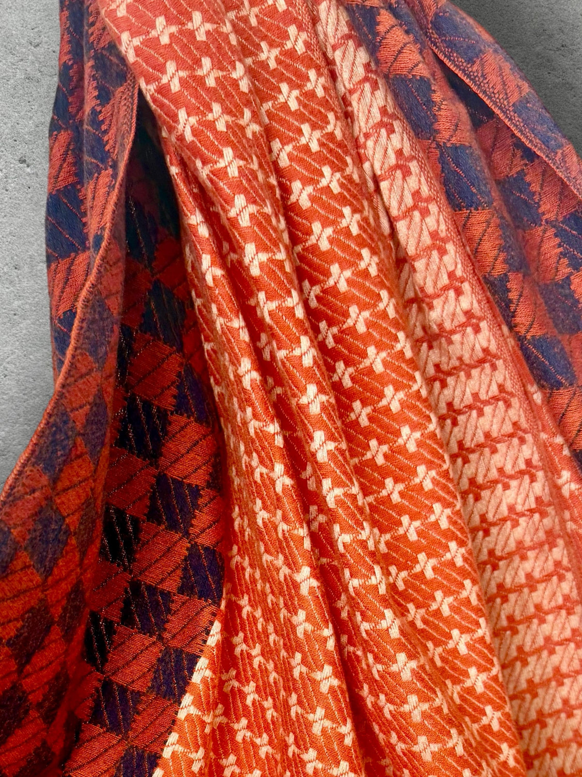Burnt Orange Winter Scarf,Heritage Mosaic Wrap for Women,Ultra Soft Reversible Shawl,Warm Gift for Her