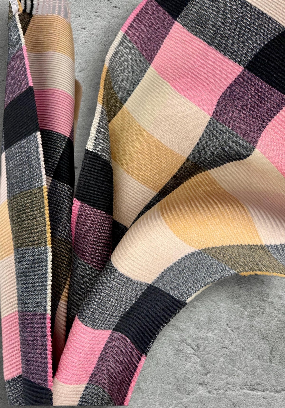 Pink Plum Beige Geometric Colour Block Pattern Winter Scarf,Ultra Soft Wrap for Women,Warm Gift for Her Birthday or Christmas