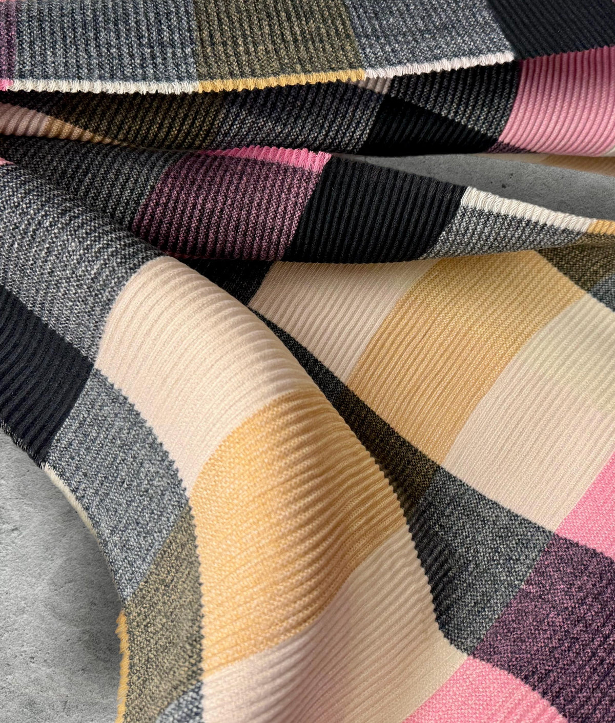 Pink Plum Beige Geometric Colour Block Pattern Winter Scarf,Ultra Soft Wrap for Women,Warm Gift for Her Birthday or Christmas