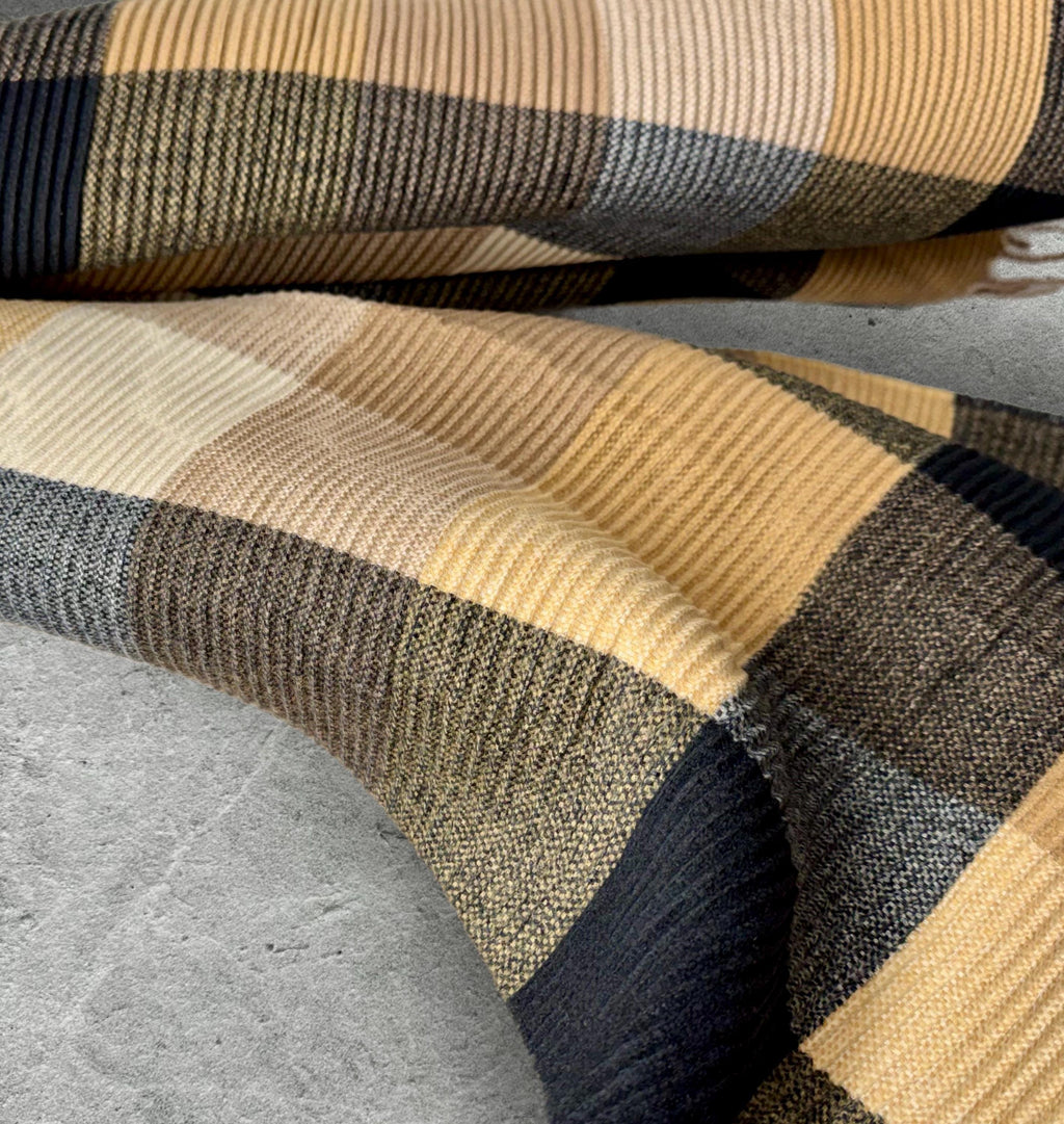 Geometric Camel Beige Black Cream Winter Scarf,Featuring Color Block Pattern,Ultra Soft Neutral Wrap for Women,Minimalist Warm Gift for Her