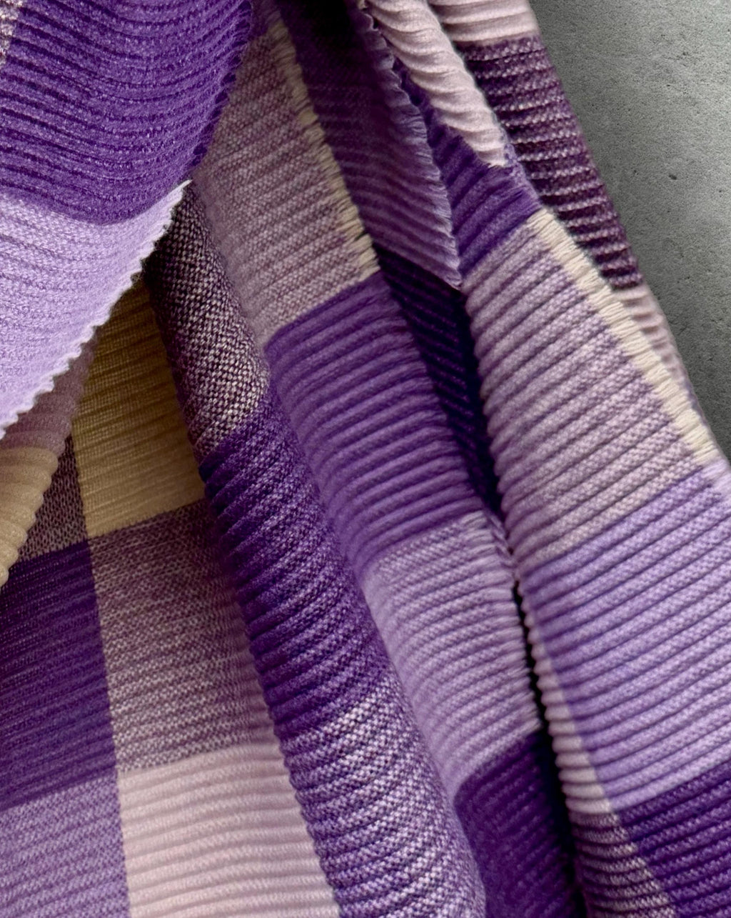Plum Purple Lilac Winter Scarf for Women,Ultra Soft Geometric Colour Block Warm Wrap,Cosy Gift for Her