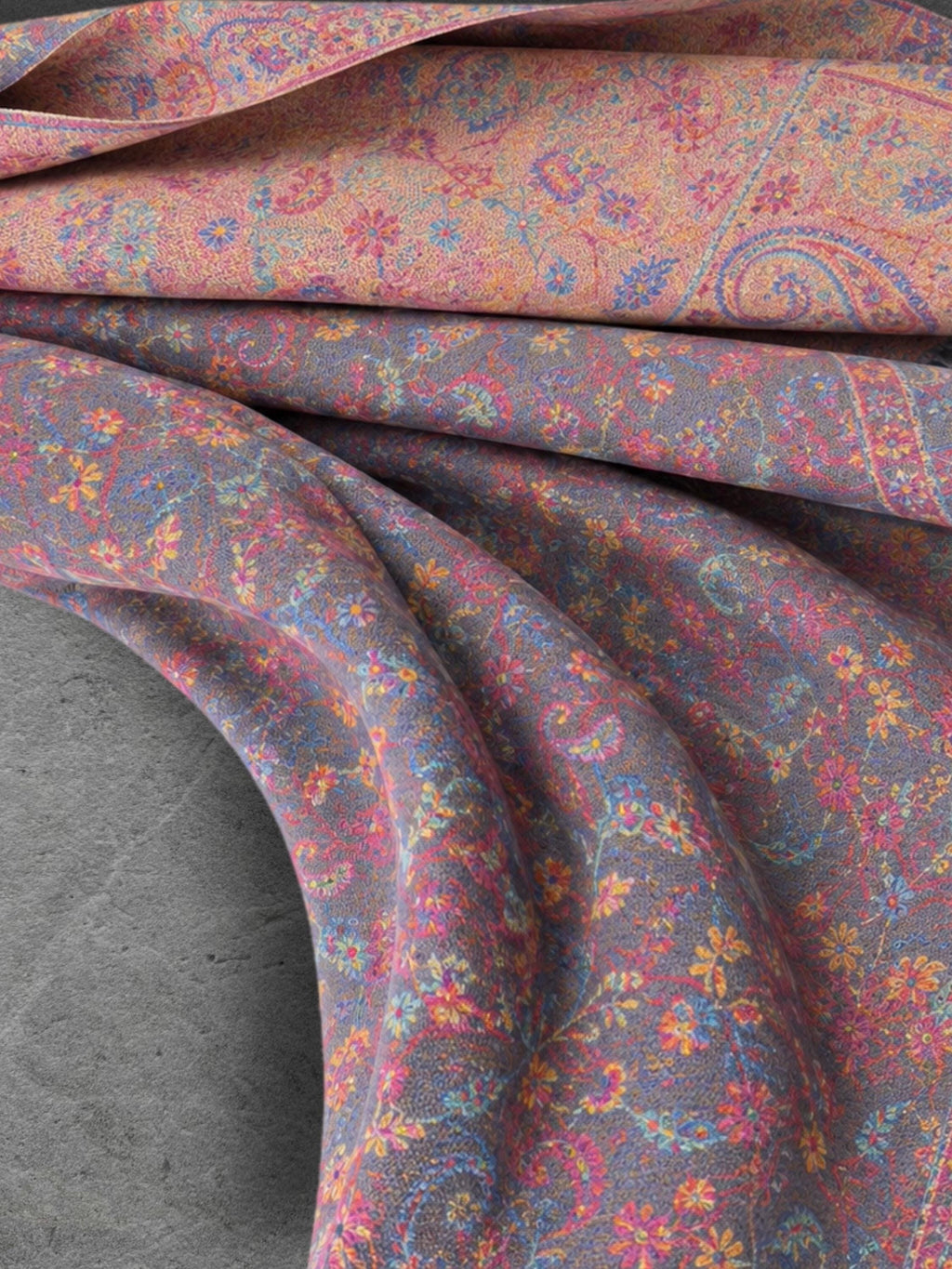Grey Pink Midnight Floral Tapestry Reversible Winter Scarf, Double Sided Botanical Wrap, Ultra Soft Shawl, Ideal Gifts for Her