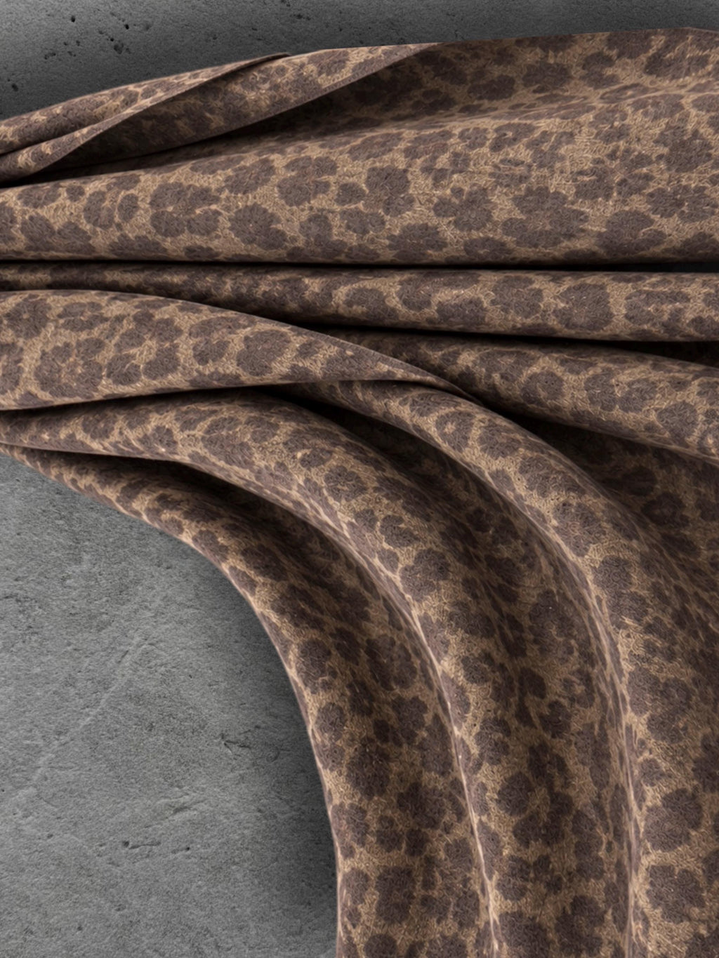 Brown Leopard Winter Scarf, Mocha Animal Print Wrap, Soft Brushed Shawl, Warm Womens Neck Accessory, Boho Gift For Her