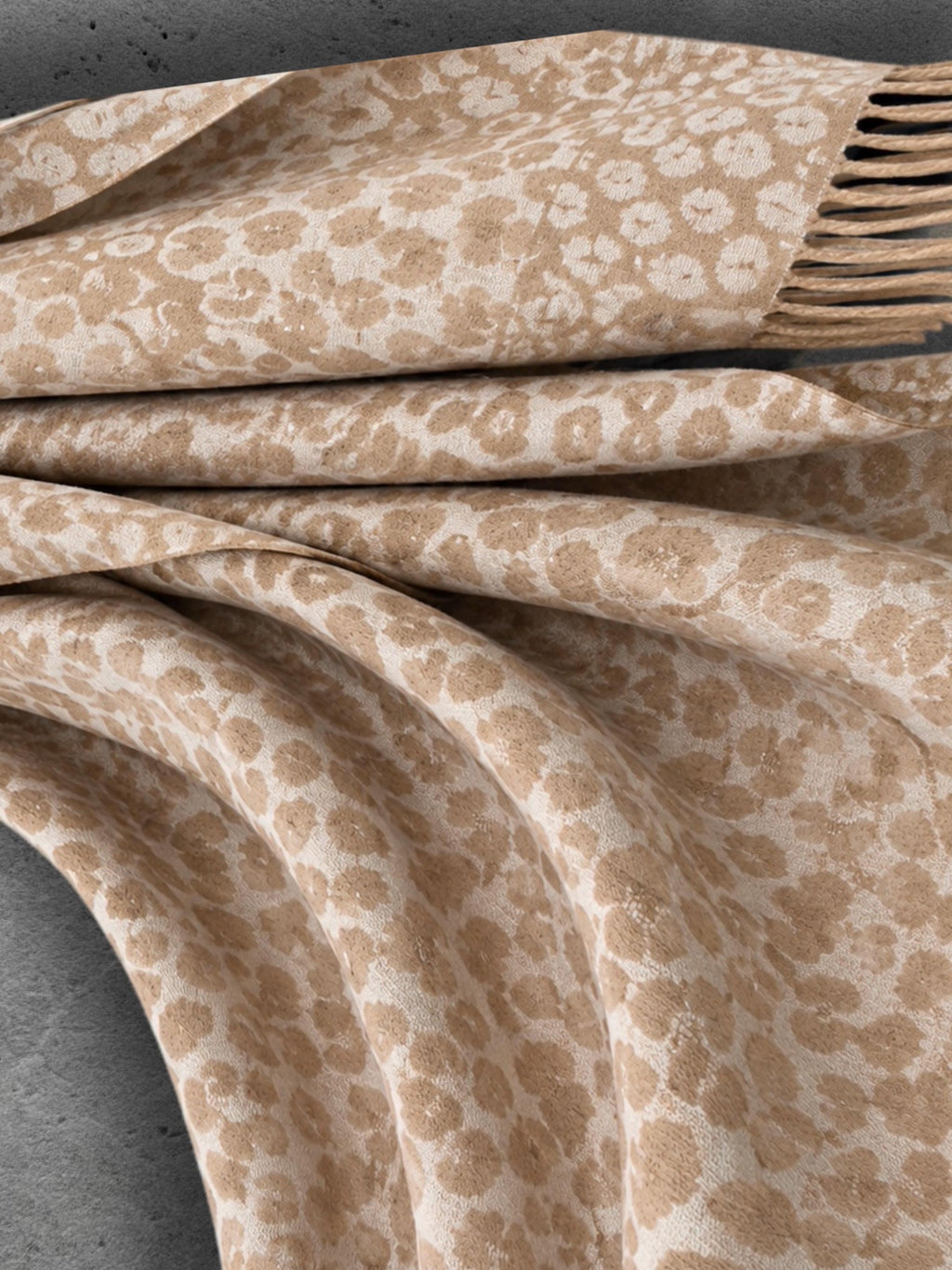 Beige Leopard Winter Scarf, Cream Animal Pattern Shawl, Neutral Soft Wrap, Cosy Women’s Cold Weather Accessory, Elegant Gift