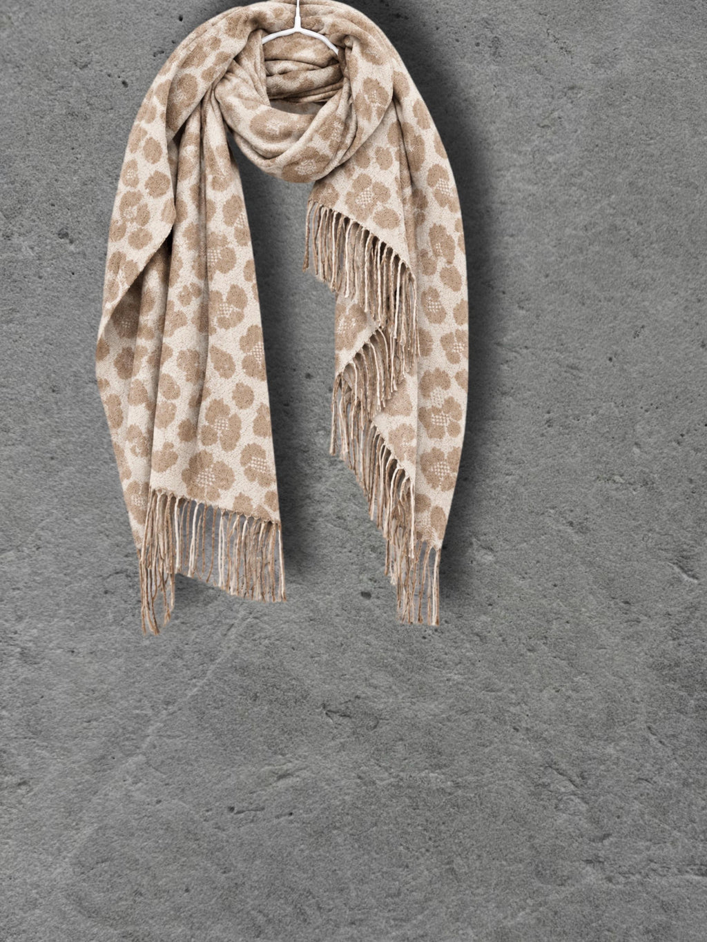 Beige Leopard Winter Scarf, Cream Animal Pattern Shawl, Neutral Soft Wrap, Cosy Women’s Cold Weather Accessory, Elegant Gift