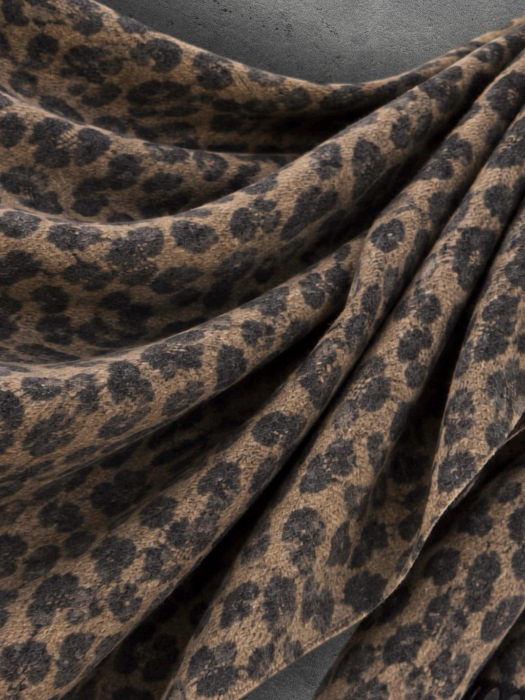 Camel Leopard Winter Scarf, Black Animal Print Neck Wrap, Bold Soft Shawl, Warm Bohemian Accessory, Stylish Women’s Gift