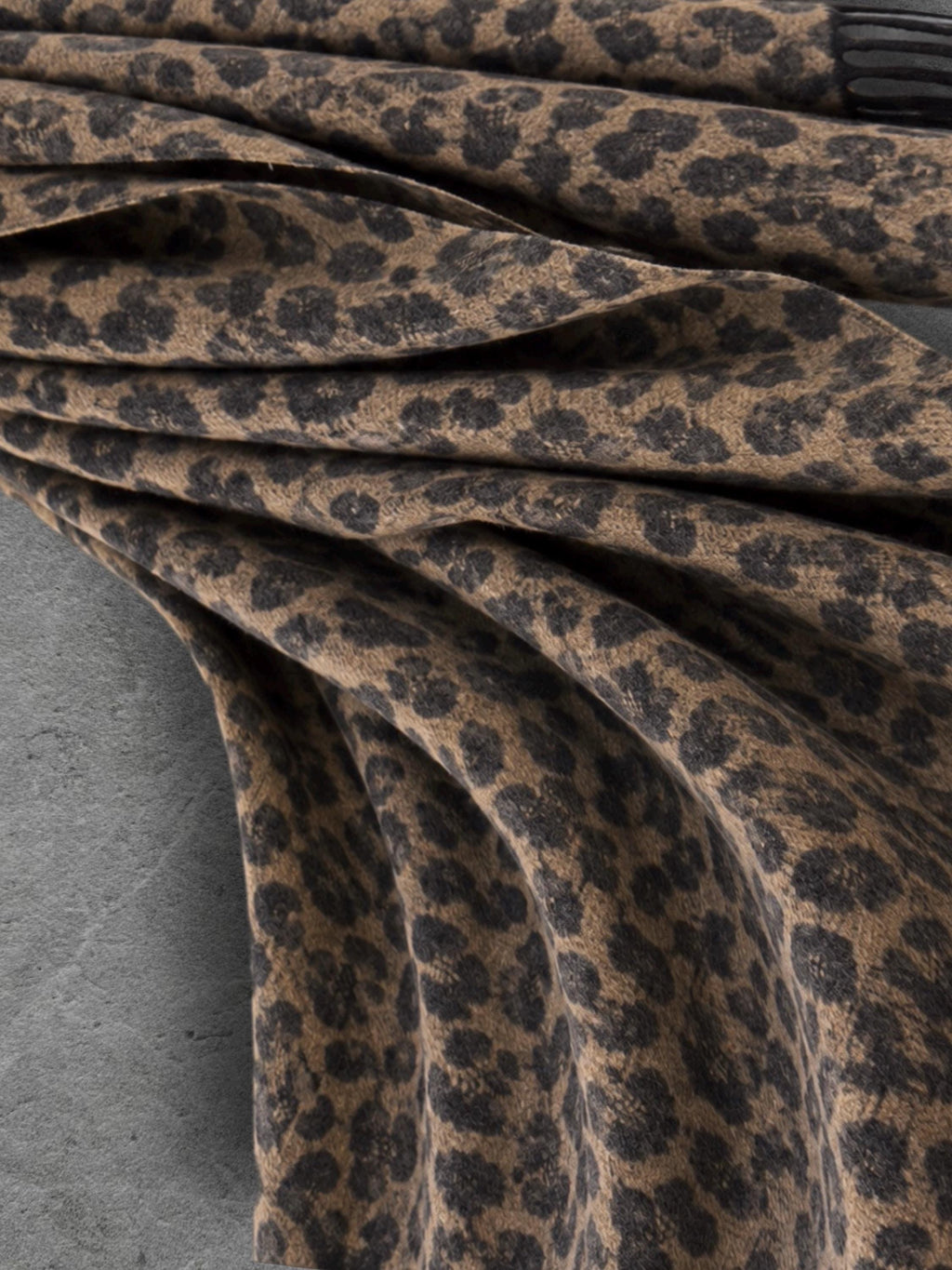 Camel Leopard Winter Scarf, Black Animal Print Neck Wrap, Bold Soft Shawl, Warm Bohemian Accessory, Stylish Women’s Gift