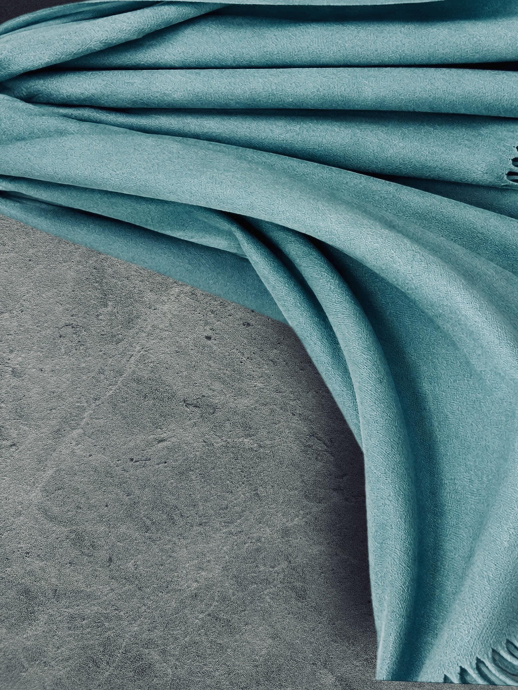 Teal Blue Winter Scarf, Ultra Soft Plain Wrap, Unisex Fringed Shawl, Warm Gifts for Him Her