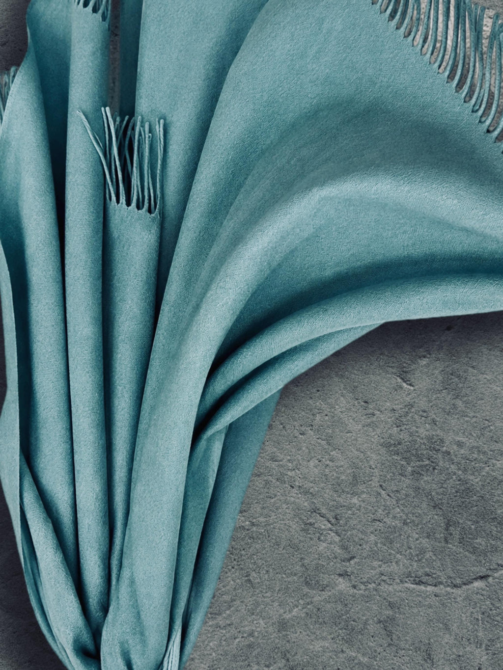 Teal Blue Winter Scarf, Ultra Soft Plain Wrap, Unisex Fringed Shawl, Warm Gifts for Him Her