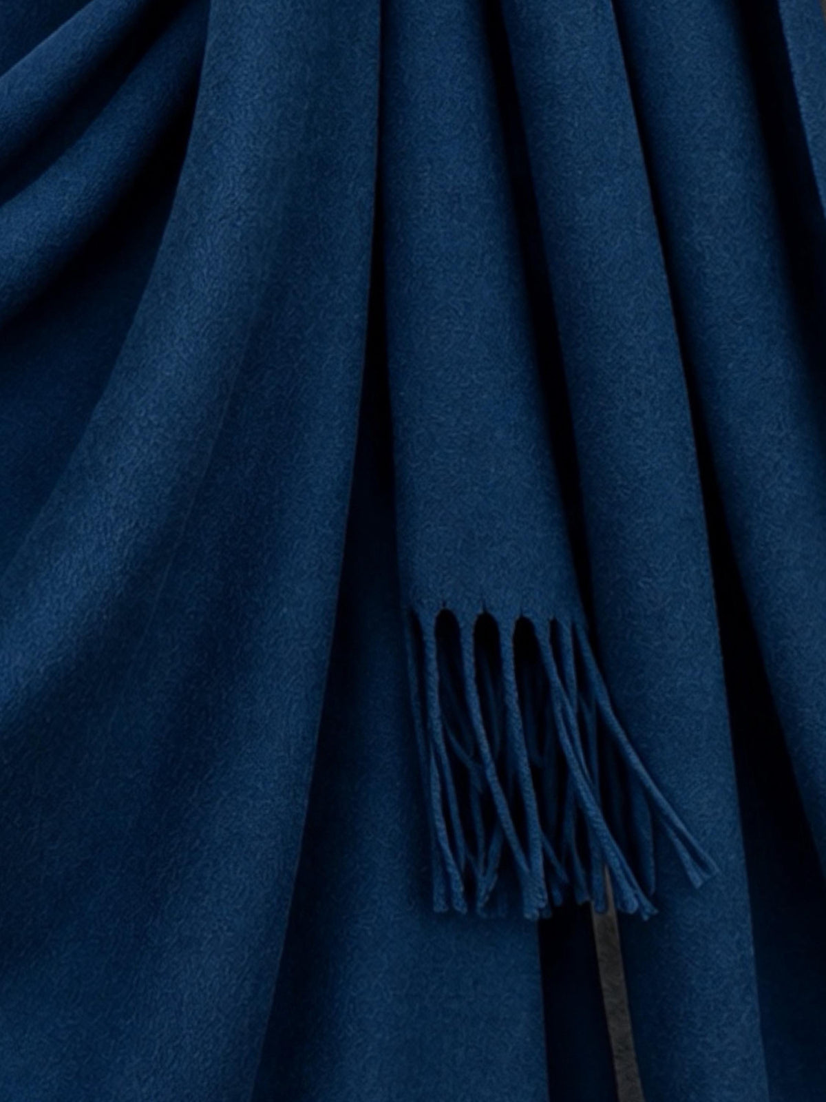 Navy Blue Winter Scarf, Classic Plain Shawl, Ultra Soft Unisex Wrap with Fringe, Warm Gifts for Him and Her