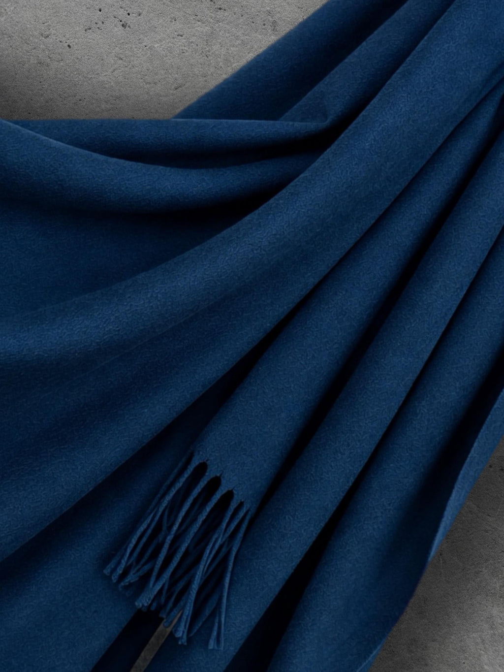 Navy Blue Winter Scarf, Classic Plain Shawl, Ultra Soft Unisex Wrap with Fringe, Warm Gifts for Him and Her