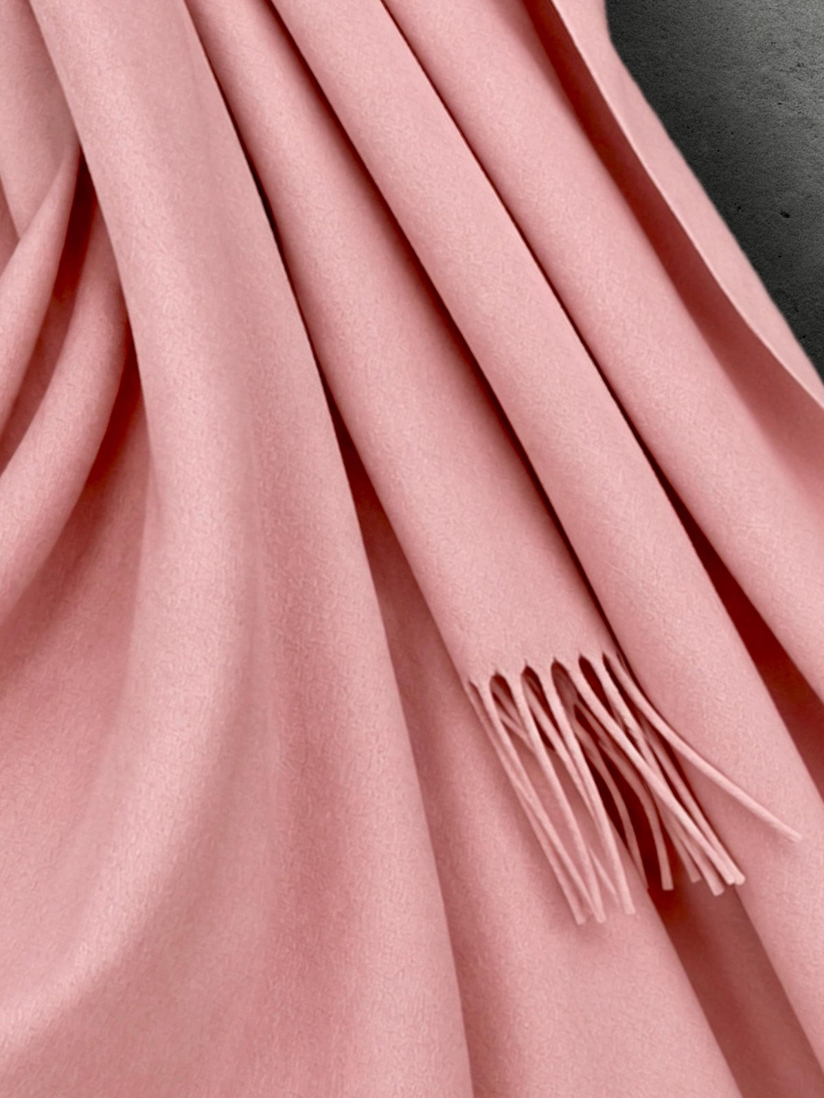 Blush Pink Winter Scarf, Ultra Soft Plain Shawl, Cosy Fringed Wrap for Women, Warm Gifts for Her