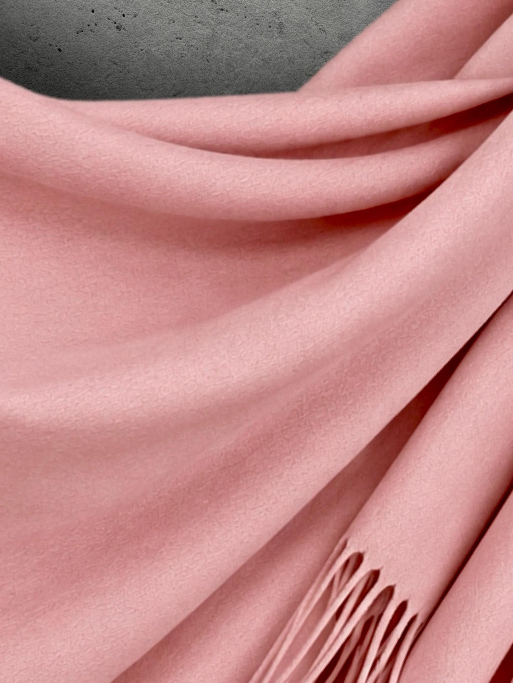 Blush Pink Winter Scarf, Ultra Soft Plain Shawl, Cosy Fringed Wrap for Women, Warm Gifts for Her