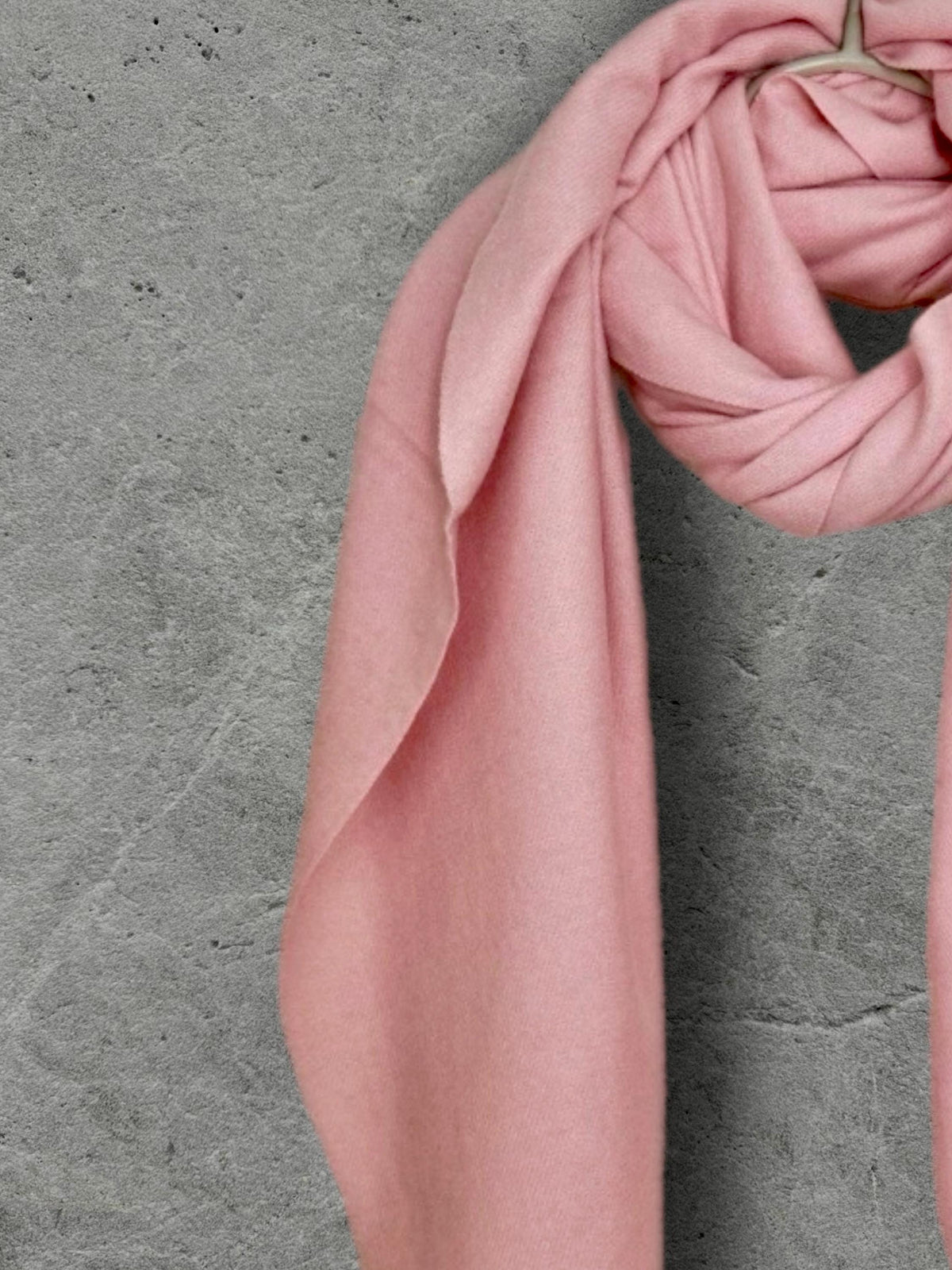 Blush Pink Winter Scarf, Ultra Soft Plain Shawl, Cosy Fringed Wrap for Women, Warm Gifts for Her