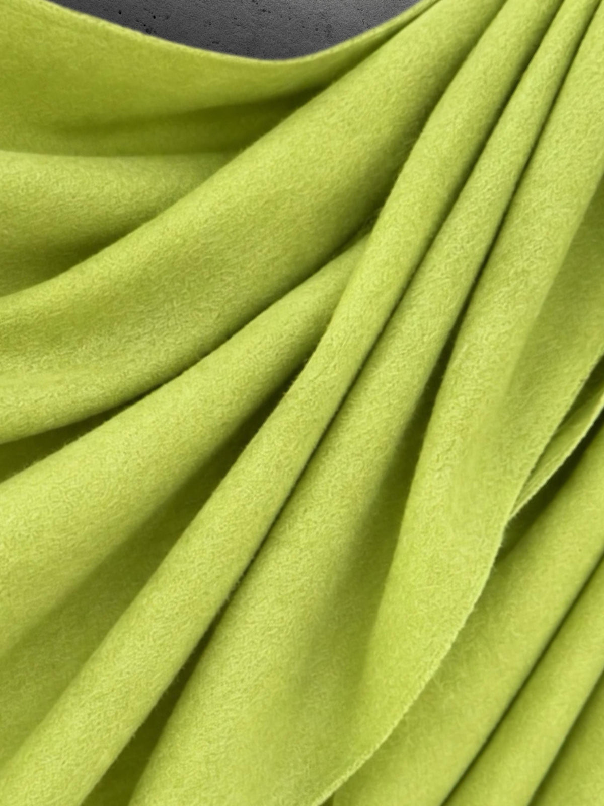Lime Green Winter Scarf, Ultra Soft Fringed Shawl for Women, Bright Plain Warm Wrap, Cozy Gifts for Her