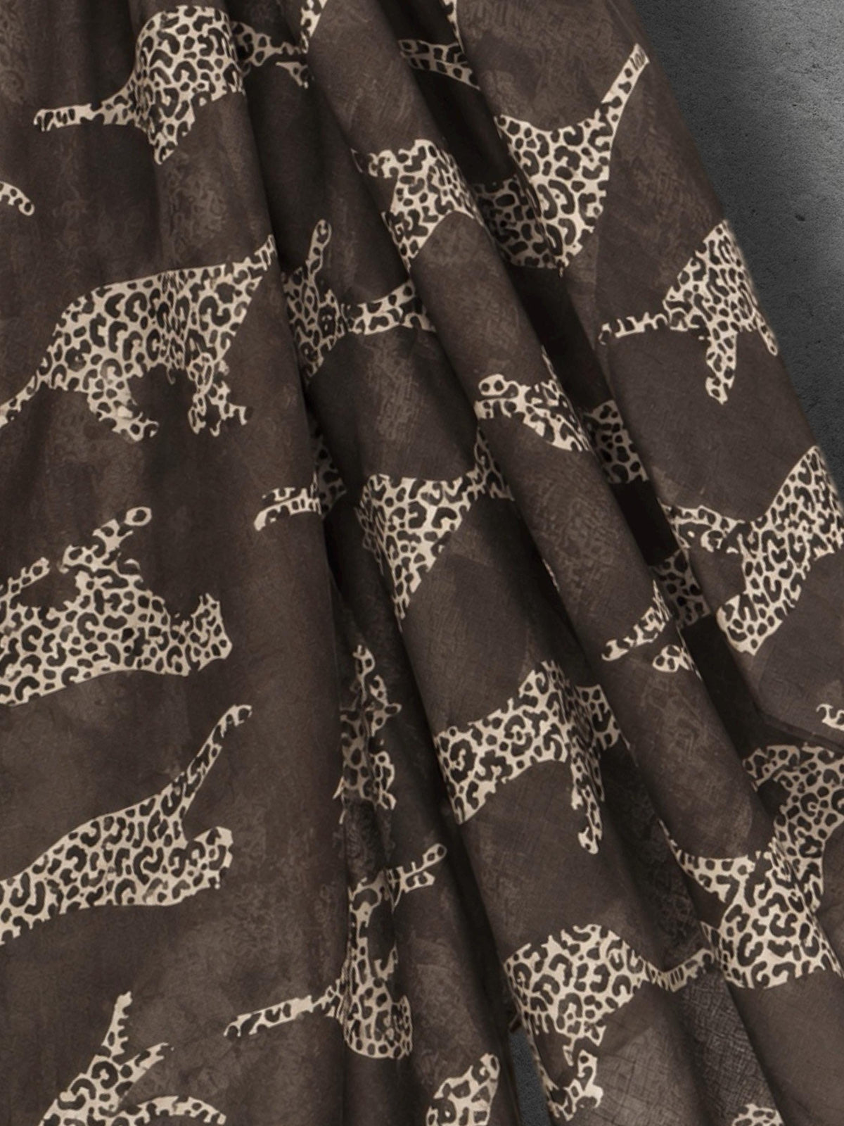 Chocolate Brown Leopard Print Scarf, Lightweight Autumn Wrap, Neutral Animal Motif Shawl, Great Gifts for Her