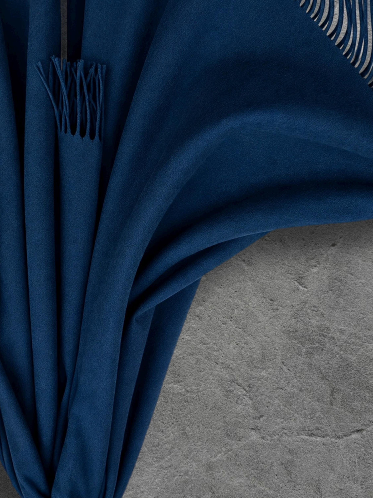 Navy Blue Winter Scarf, Classic Plain Shawl, Ultra Soft Unisex Wrap with Fringe, Warm Gifts for Him and Her