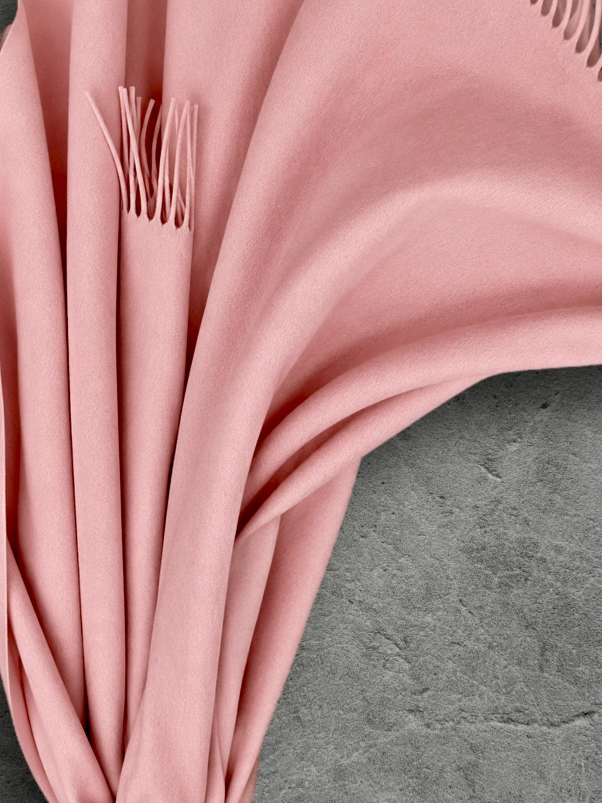 Blush Pink Winter Scarf, Ultra Soft Plain Shawl, Cosy Fringed Wrap for Women, Warm Gifts for Her
