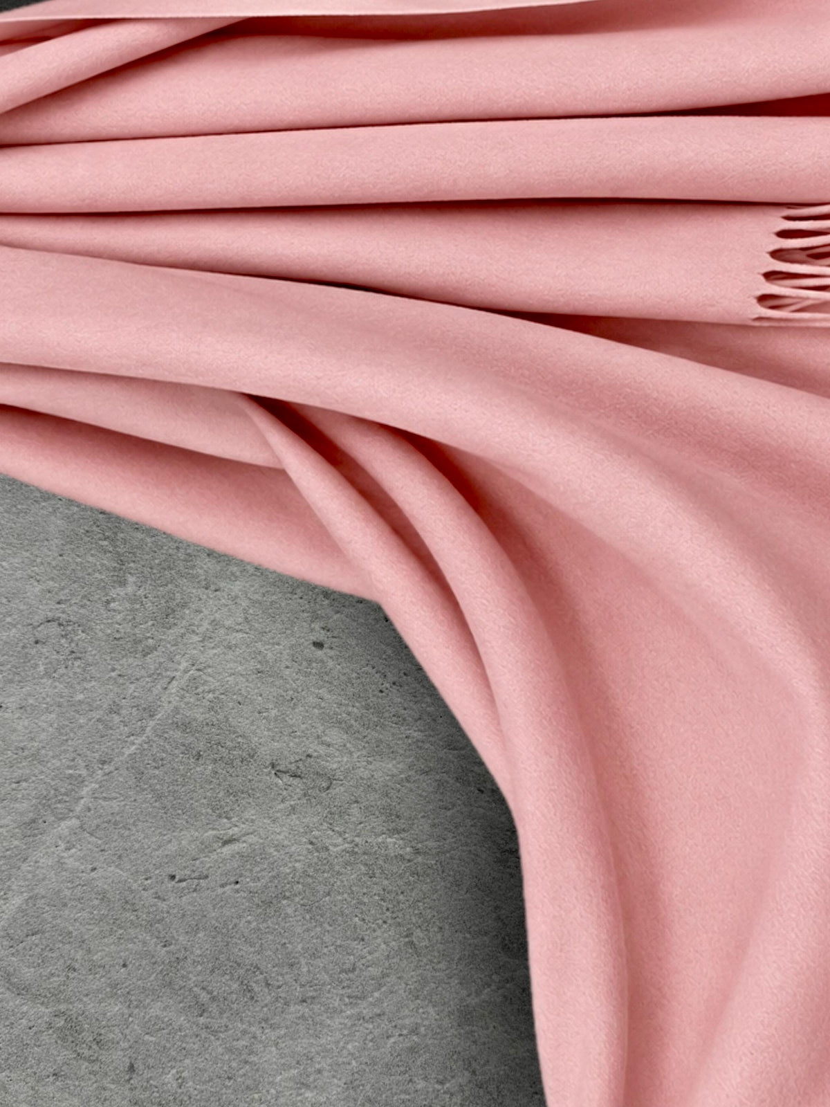 Blush Pink Winter Scarf, Ultra Soft Plain Shawl, Cosy Fringed Wrap for Women, Warm Gifts for Her