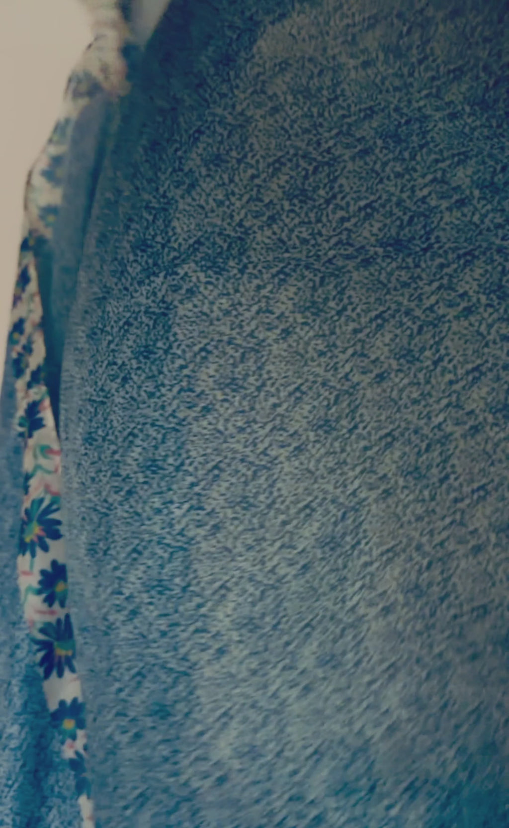 Blue Micro Floral Lightweight Cotton Scarf for Women,Soft Summer Shawl Wrap