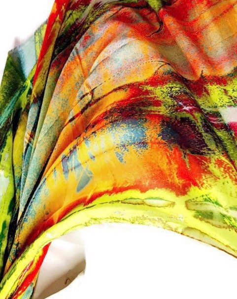 Marble Patterns Green Red Cashmere Blend Scarf/Spring Summer Autumn Scarf/Gifts For Her/Gifts For Women/Scarf For Women/Birthday Gifts