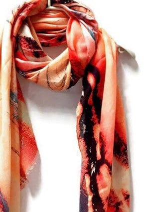 Marble Patterns Peach Pink Cashmere Blend Scarf/Spring Summer Autumn Scarf/Gifts For Her/Gifts For Women/Scarf For Women/Birthday Gifts
