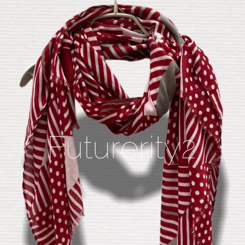 Lines And Spots Pattern Maroon Red  Cotton Scarf/Gifts For Mother/Gifts For Her/Scarves Women/Spring Summer Autumn Scarf/Birthday Gifts