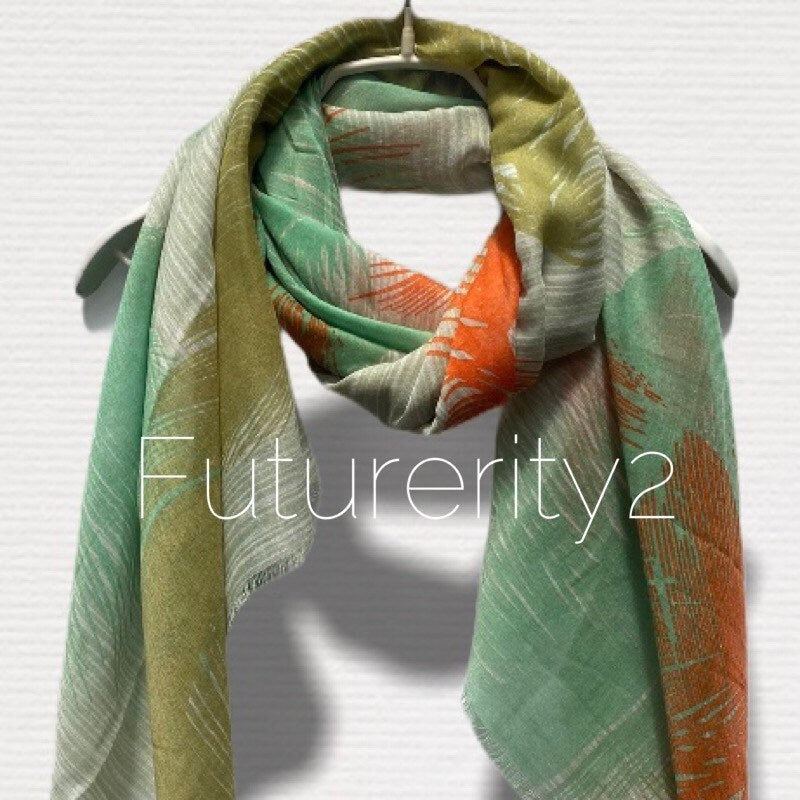 Floating Huge Feathers Cotton Scarf/Green Scarf/Scarves Women/Birthday Gifts/Spring Summer Scarf/Gifts For Her/Gifts For Mom/Christmas Gifts