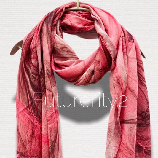 Abstract Smoke Pattern Pink Cashmere Blend Scarf/Spring Summer Autumn Scarf/Gifts for Mom/Gifts For Her/Scarves Women/Birthday Gifts