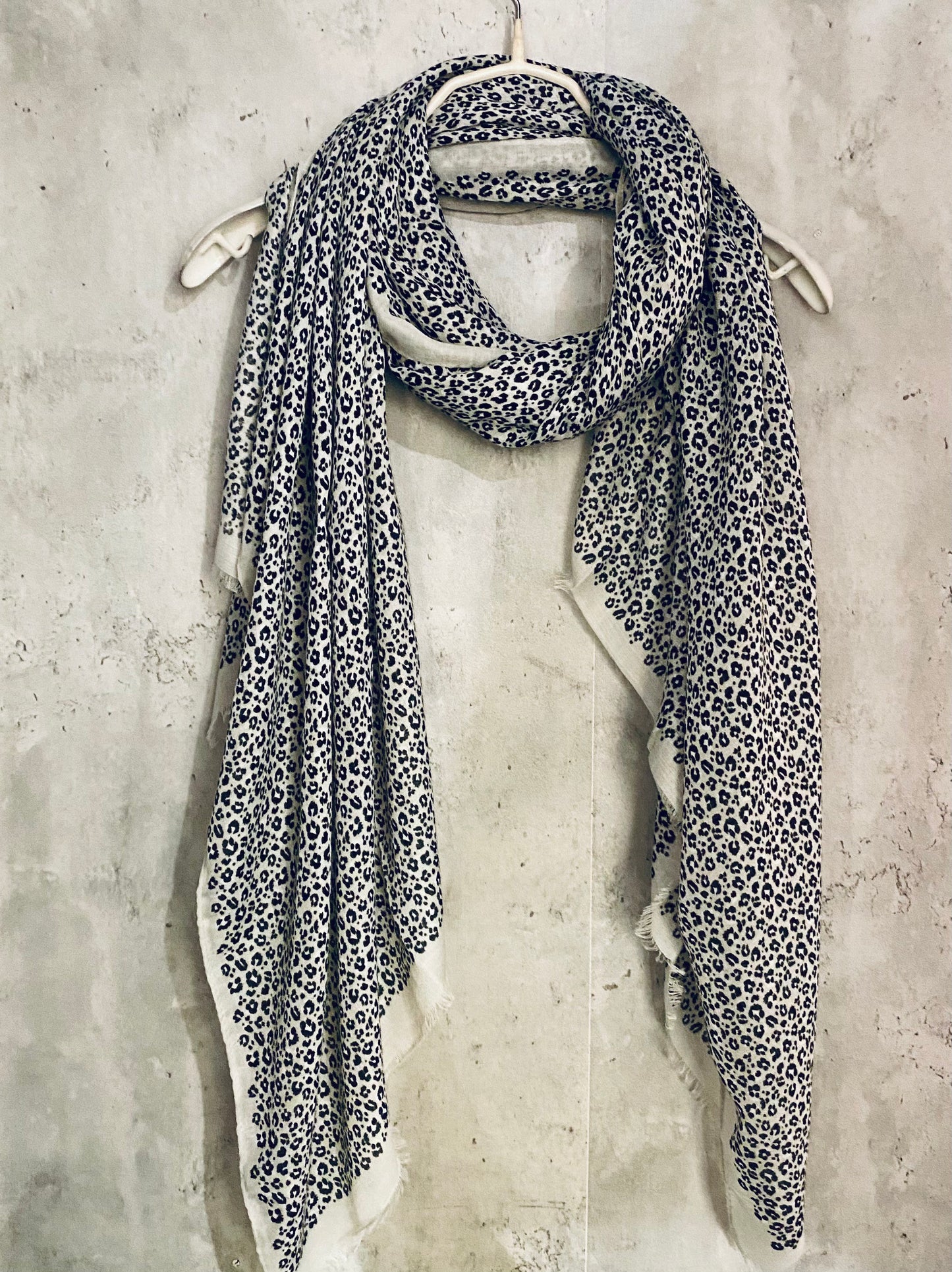 Small leopard Pattern Grey Cotton Scarf/Spring Summer Autumn Scarf/UK Seller/Scarf Women/Gifts For Mom/Gifts For Her Birthday/Christmas