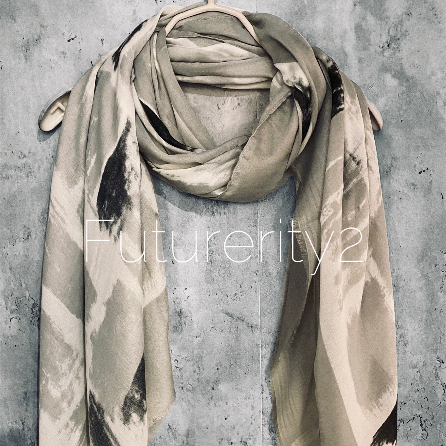 Watercolour Brushed Pattern Grey Cotton Scarf/Spring Summer Autumn Scarf/Gifts For mom/Scarf Women/UK Seller/Gifts For Her Birthday