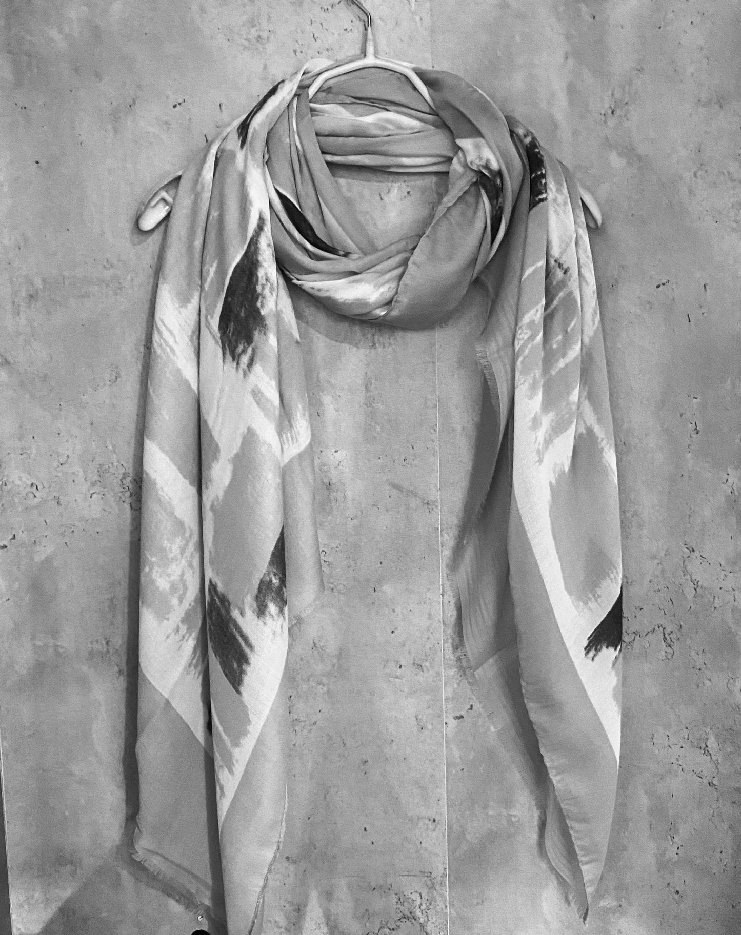 Watercolour Brushed Pattern Grey Cotton Scarf/Spring Summer Autumn Scarf/Gifts For mom/Scarf Women/UK Seller/Gifts For Her Birthday