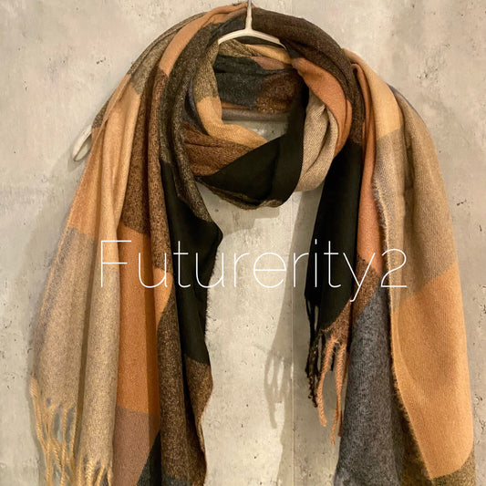 Block Pattern Brown Beige Grey Cashmere Blend Scarf/Winter Autumn Scarf/Gifts For Mom/Gifts For Her/Scarf Women/Christmas Birthday Gifts