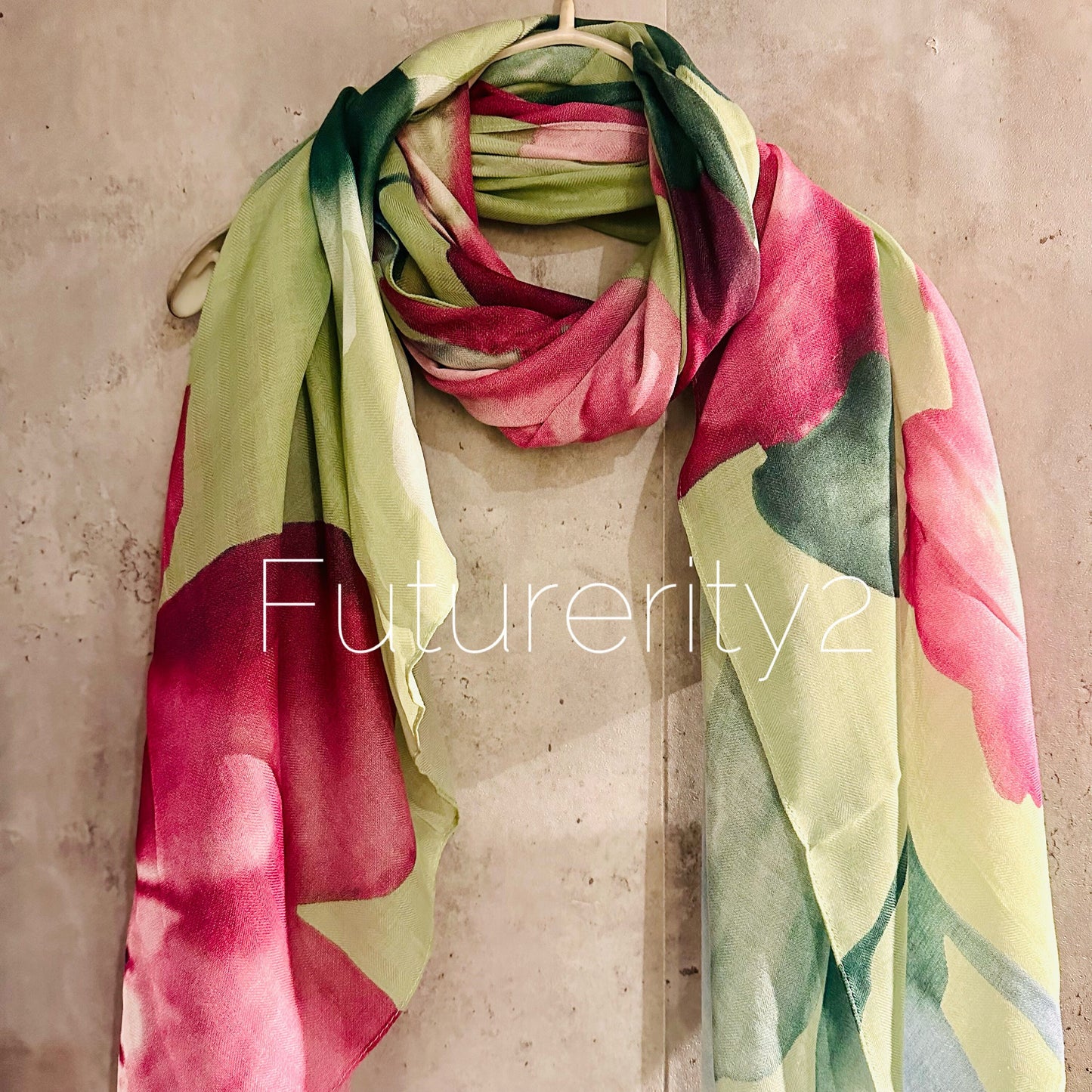 ECO Friendly Scarf Huge Flower Leaf Green Red Blue Organic Cotton Scarf/Spring Summer Autumn Scarf/Gift For Mother/Birthday Christmas Gifts