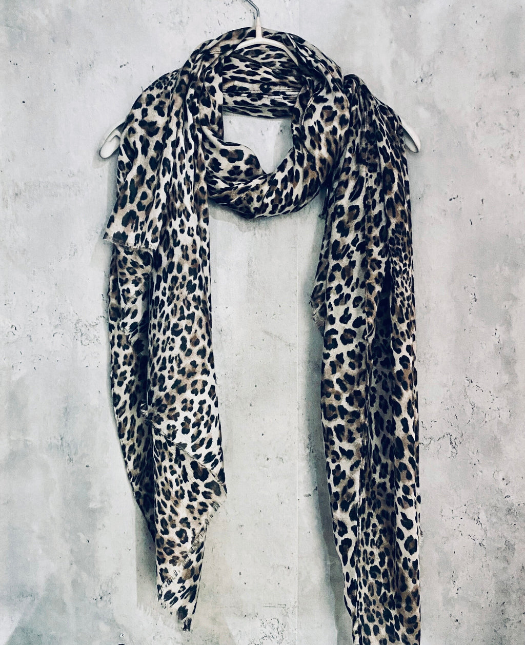 Classic Leopard Pattern Dark Grey Beige Scarf,Summer Autumn Scarf