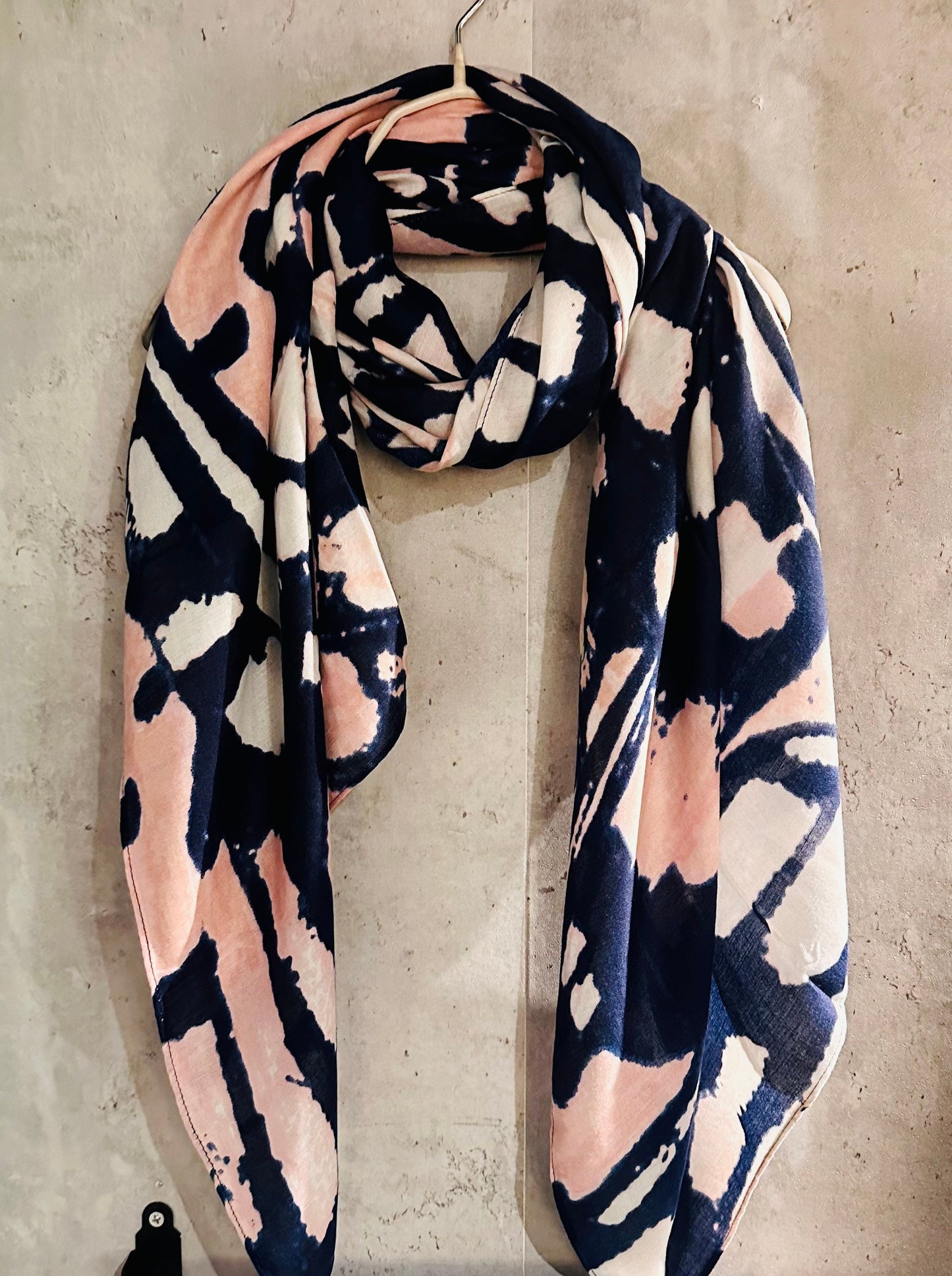 ECO Friendly Butterfly Wing Texture Organic Cotton Blend Scarf In Pink And Blue,Spring Summer Autumn Scarf