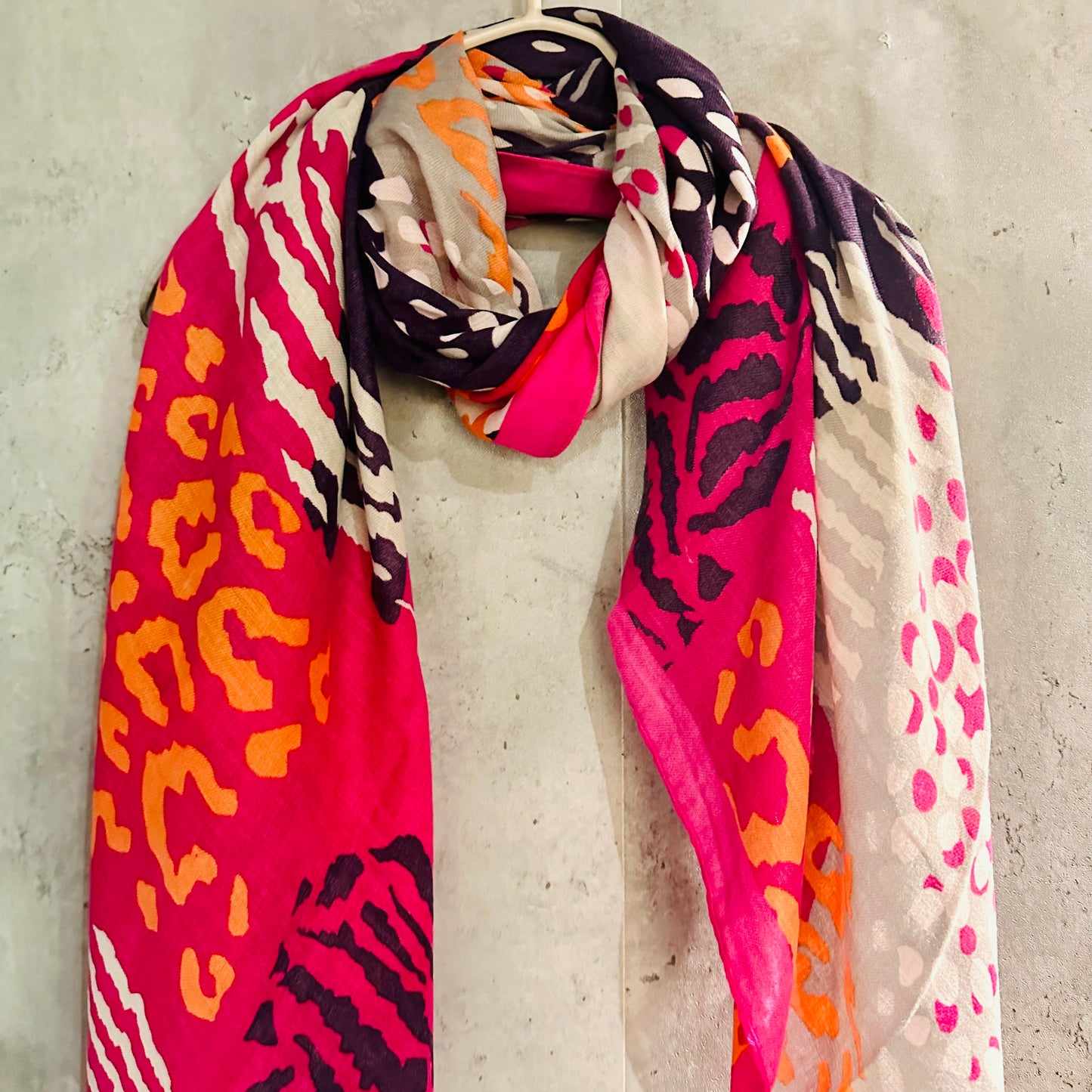 ECO Friendly African Animals Skin Texture Organic Cotton Pink Scarf/Spring Summer Autumn Scarf/Gifts For Mother/Birthday Christmas Gifts